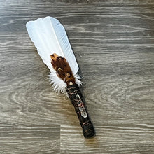 Load image into Gallery viewer, SMUDGING FEATHER FAN WITH CRYSTAL