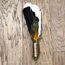 Load image into Gallery viewer, SMUDGING FEATHER FAN WITH CRYSTAL