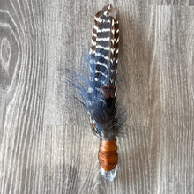 Load image into Gallery viewer, SMUDGING FEATHER FAN WITH CRYSTAL