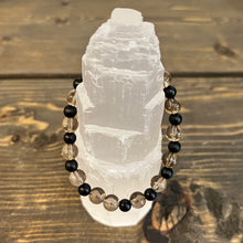 Load image into Gallery viewer, SMOKY QUARTZ & AGATE GEMSTONE BRACELET