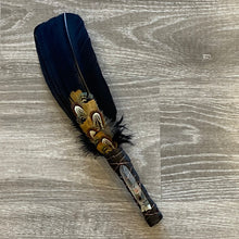 Load image into Gallery viewer, SMUDGING FEATHER FAN WITH CRYSTAL