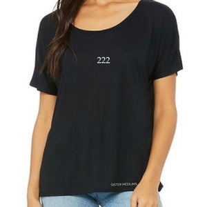 222 ANGEL NUMBERS SLOUCHY T SHIRT (BLACK)