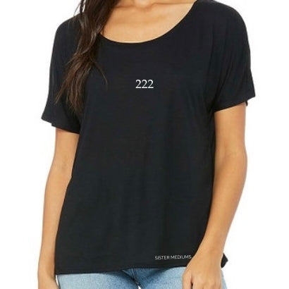 222 ANGEL NUMBERS SLOUCHY T SHIRT (BLACK)