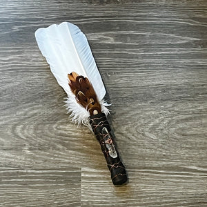 CRYSTAL SMUDGING FEATHER FAN