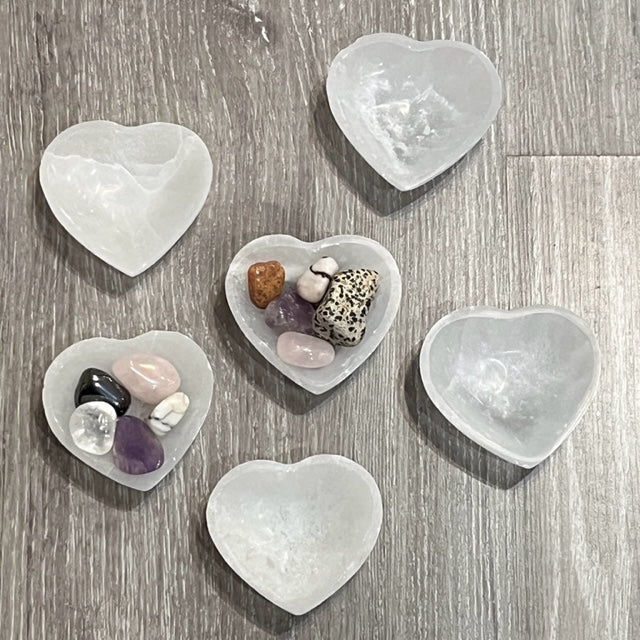 SELENITE HEART SHAPED BOWL