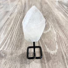 Load image into Gallery viewer, CLEAR QUARTZ ON BLACK IRON STAND (OPTIONS)
