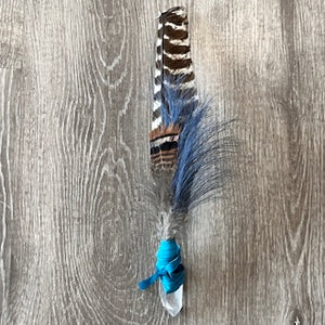 SMUDGING FEATHER FAN WITH CRYSTAL