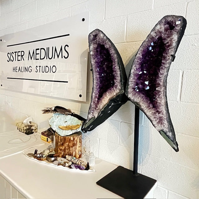 AMETHYST WINGS ON STAND