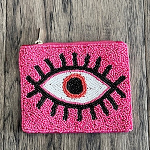 BEADED ZIPPER POUCH