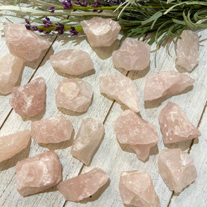 ROSE QUARTZ ROUGH CUT CRYSTALS