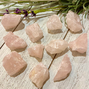 ROSE QUARTZ ROUGH CUT CRYSTALS